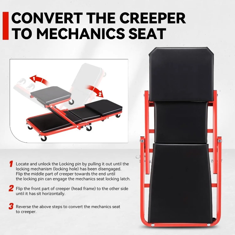 Foldable Z Creeper 2in1 Rollin - Garage Creeper Roller ulasan dan harga