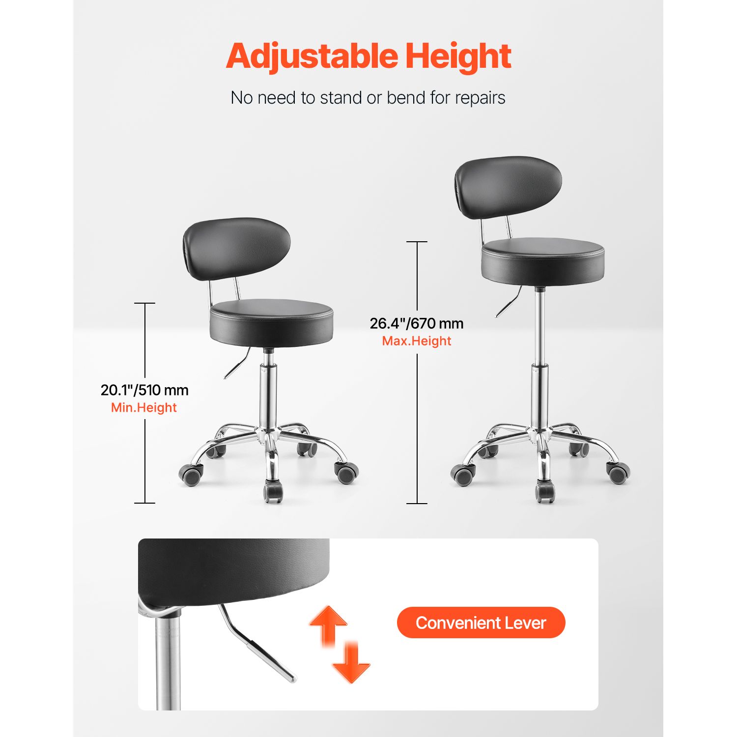 Shop Stool with Backrest, Pneu - Garage Creeper Roller ulasan dan harga